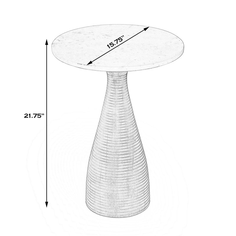 Julia Marble Pedestal End Table