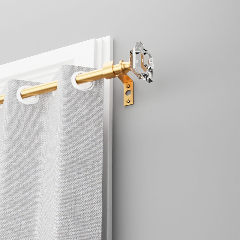 Tringle à rideaux simple réglable Afelix, 66" - 120", Doré
