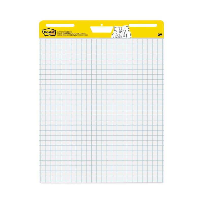 Large White Grid Self-Adhesive Easel Pad, 25 x 30 Inches