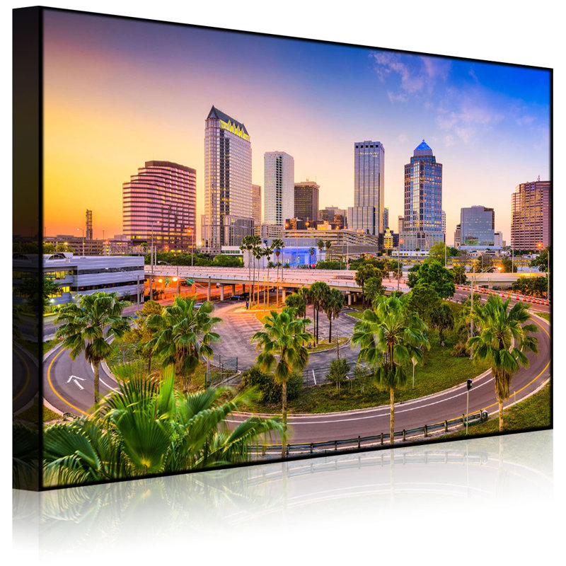 Skyline In Den USA by No - Wrapped Canvas Print, 60cm H x 80cm W x 4.5cm D, Without lighting