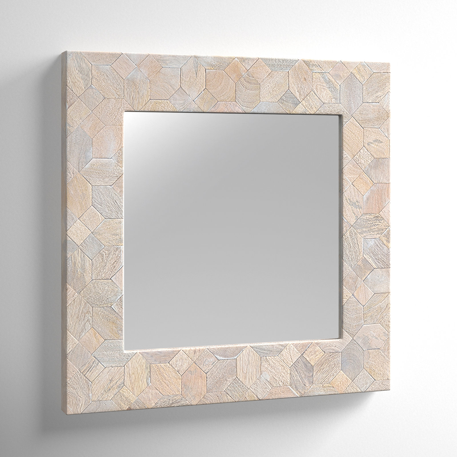Dustin Solid Wood Flat Mirror, White