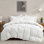 Ensemble de housse de couette brodée à motif géométrique réversible Averyonna - Polyester doux avec fermeture à glissière facile