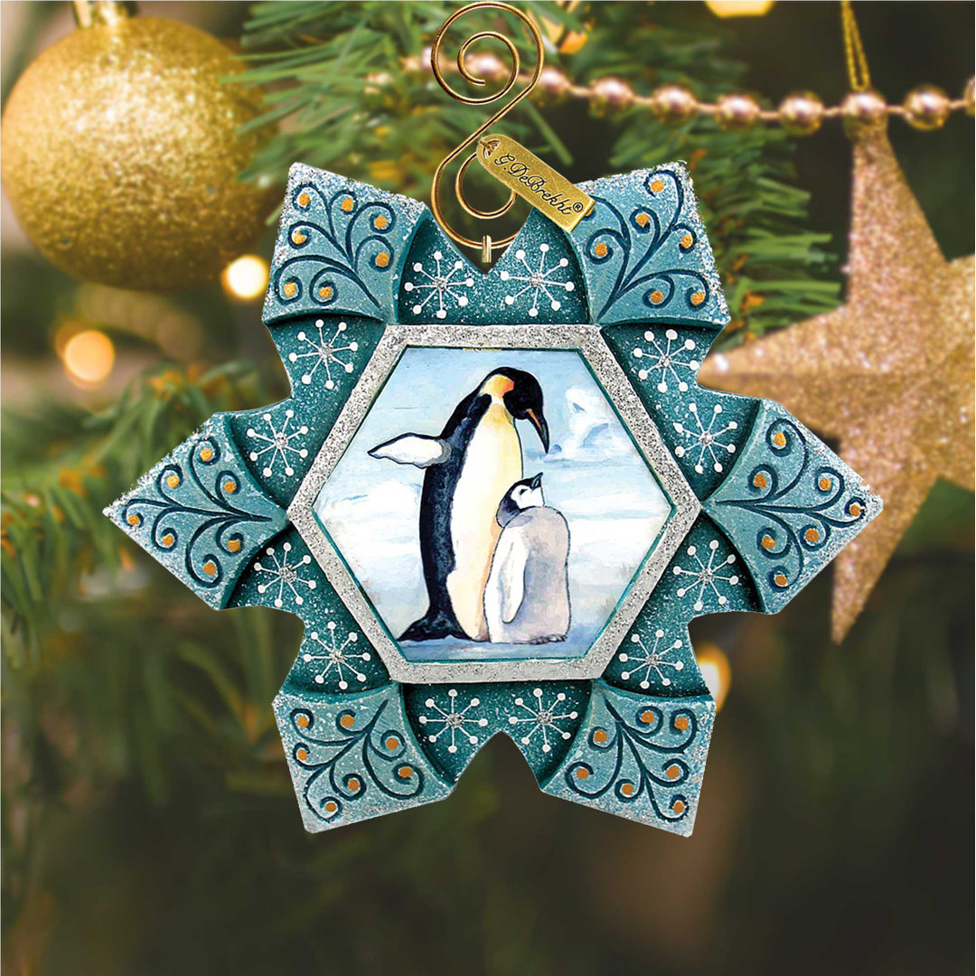 Derevo Penguin Snowflake Ornament G Debrekht
