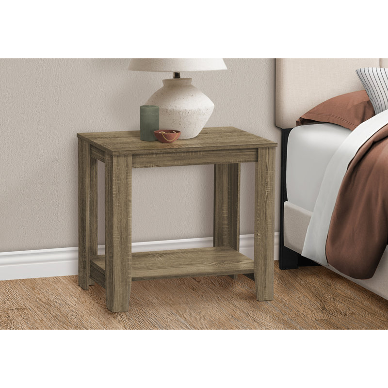 Table de chevet en stratifié taupe pour chambre à coucher ou bureau - Pour une bonne nuit de sommeil - Construction d'extrémité