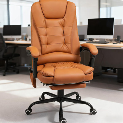 Fauteuil de bureau vibrant à massage, fauteuil de bureau de massage à haut dossier avec support lombaire, repose-pieds