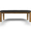 Raly Dining Bench, 50 Inch, Plush Tufted Faux Leather Seat, Brown