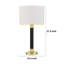 Lampe de table, abat-jour tambour blanc cassé, corps noir 28 po avec accent en laiton