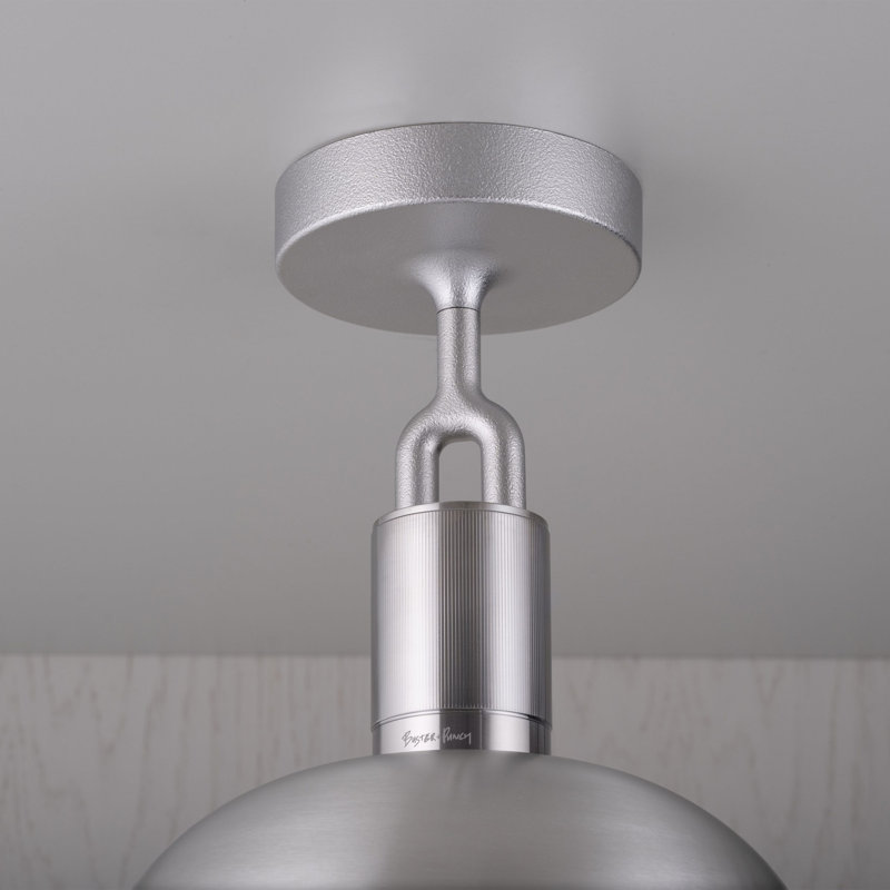 Semi Flush Mount, 5.9" H x 9.84" W x 9.84" D, Steel/Smoked