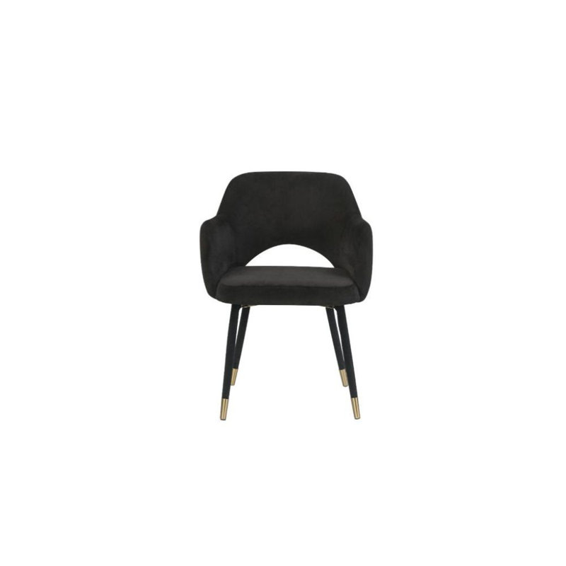 Chaise parsons en polyester 22 po, Velours noir