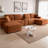 125" Modular Sectional Cloud Couch with Two Ottomans, U-Shaped Deep Seat Sofa with Cup Holders, USB Ports & Storage, Upholstered Soft Corduroy for Modern Living Room-1401935368