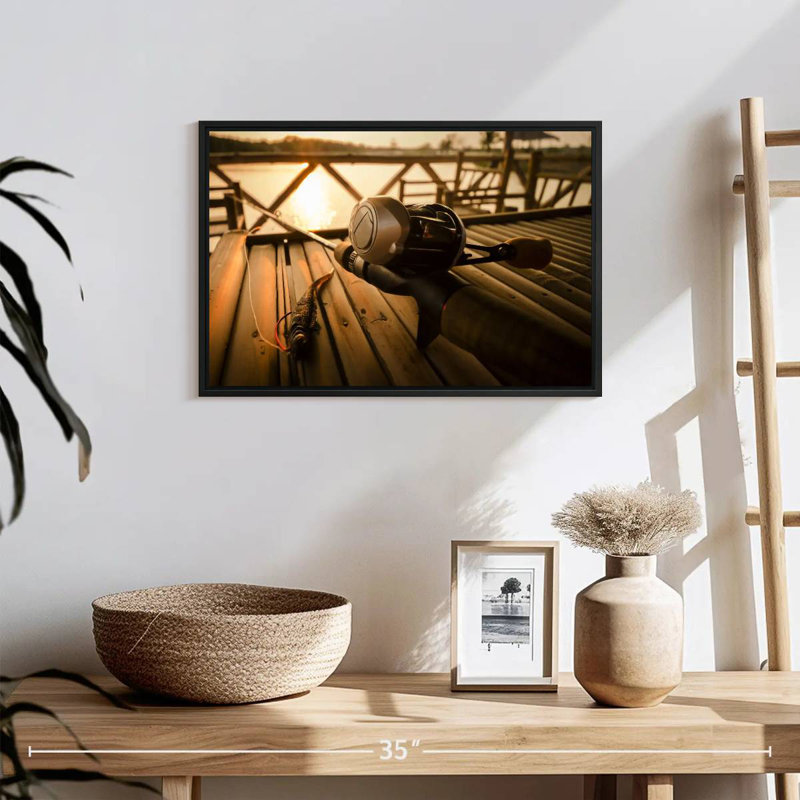 Ensemble de pêche à l'achigan, 19 po x 13 po, Cadre flottant noir