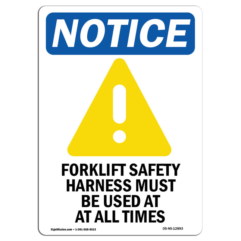 Harnais de sécurité pour chariot élévateur en aluminium 12 x 18