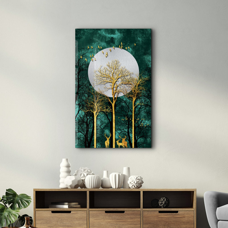 Elegant Tempered Glass Painting, 27.6 x 43.3 Inches | 100% Tempered Glass, Thickness: 0.16 Inches | UV Printed Artwork, Perfect for Home Decor & Modern Interiors, Stunning Visuals for Any Room