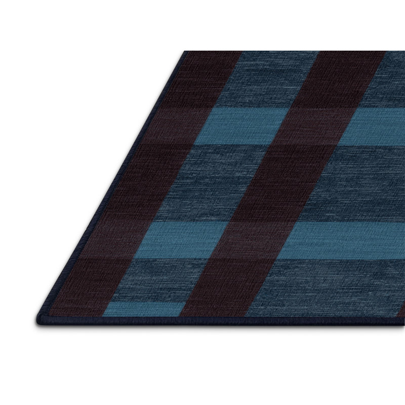 Tapis damier noir lavable à la machine