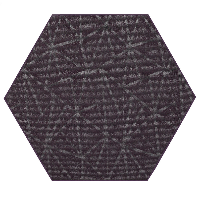 Tapis mauve en nylon tissé à la machine Bowersox, Nouveauté 4 pi