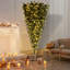 Arbre de Noël à l'envers vert, pin pré-éclairé 7,4 pi avec lumières DEL blanc chaud et base en métal
