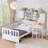 Twin Size Multifunctional Wood Platform Bed With Bookshelf At The Head Of The Bed-1811286762