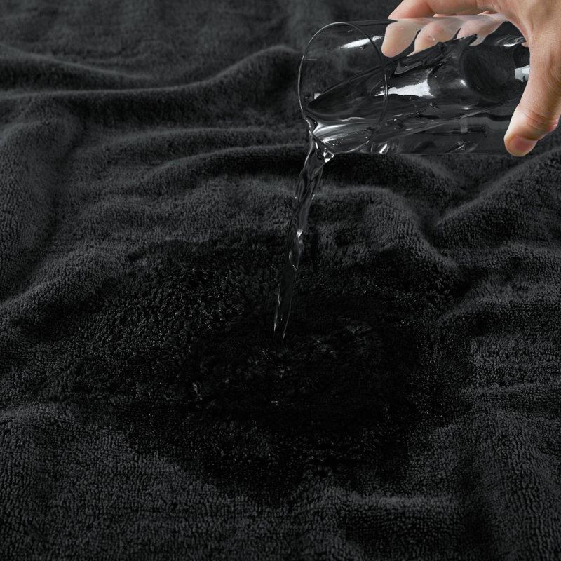Ensemble de draps de bain 100% coton 800GSM 2 pièces, Noir