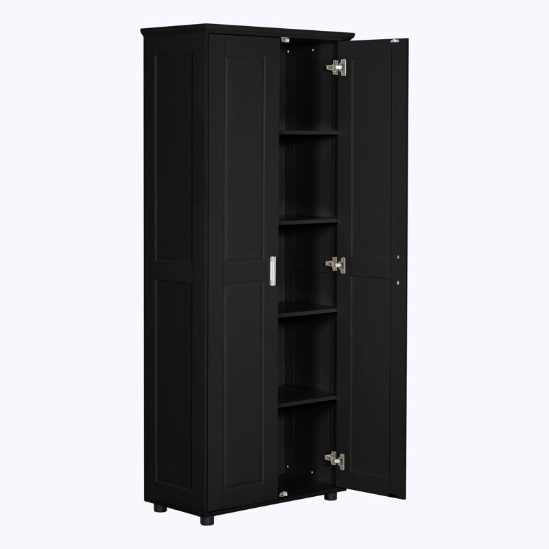 Armoire de rangement avec tablette réglable et deux portes pour la salle de bain, le bureau