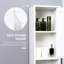 Armoire haute pour salle de bain - blanc, miroir, tablettes réglables, tour autoportante blanche avec miroir et tablettes