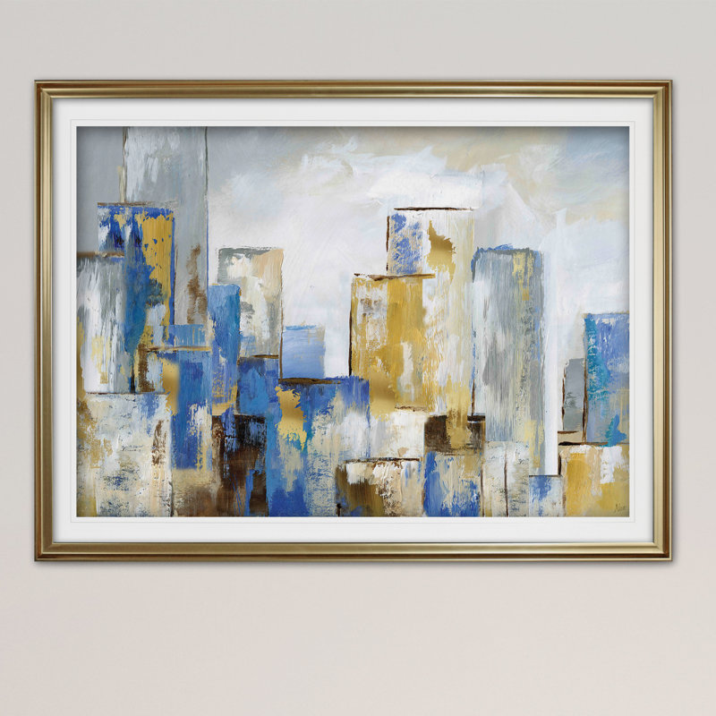 City Blues I - reproduction de cadre photo, H 24 po x l 32 po x P 1,5 po, Argent
