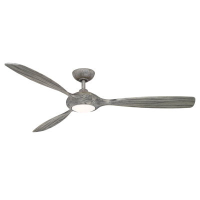 Ventilateur de plafond à hélice à 3 pales de 60 po à DEL avec télécommande et ensemble d'éclairage inclus Kurt