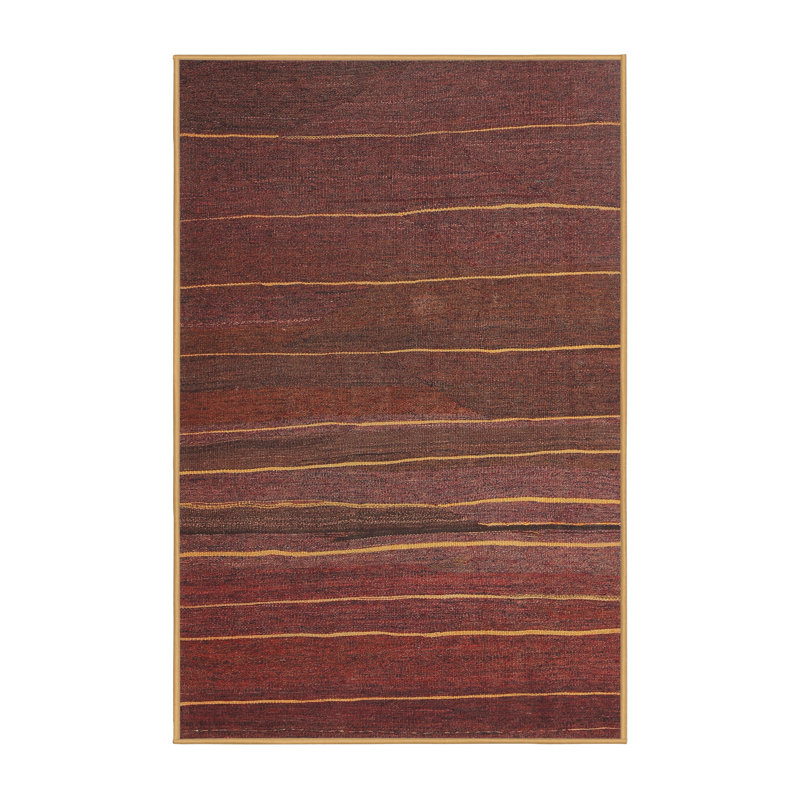 Tapis brun/jaune contemporain, Rectangle 5 pi x 8 pi