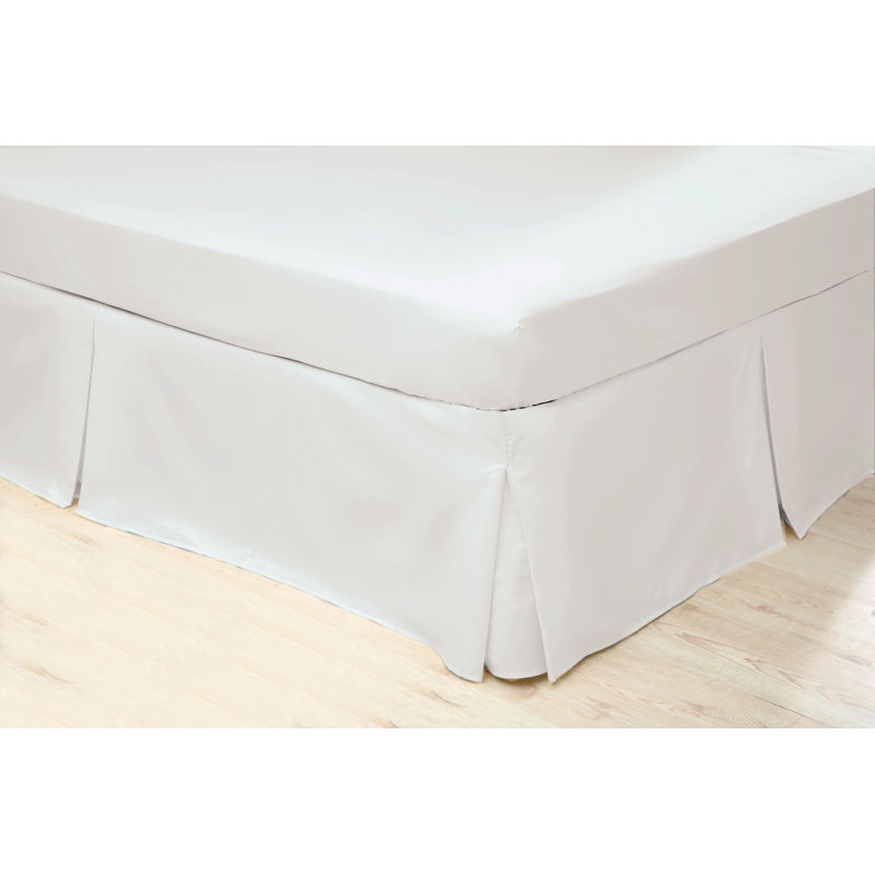 200 TC 50/50 Percale Polycotton Tailored Bed Skirt, King (5'), White