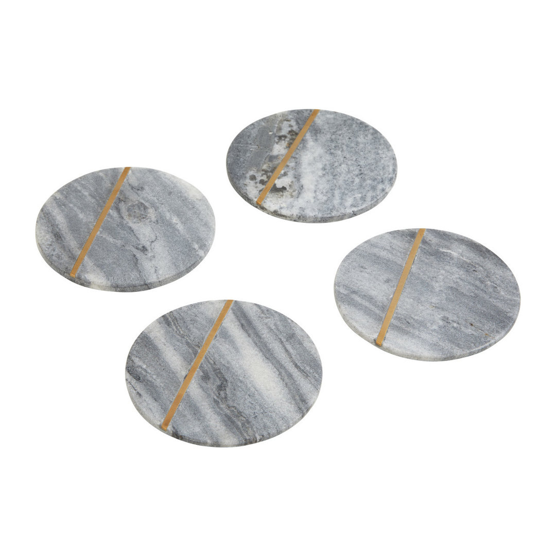 Roisin Marble Round 4 Piece Coaster Set