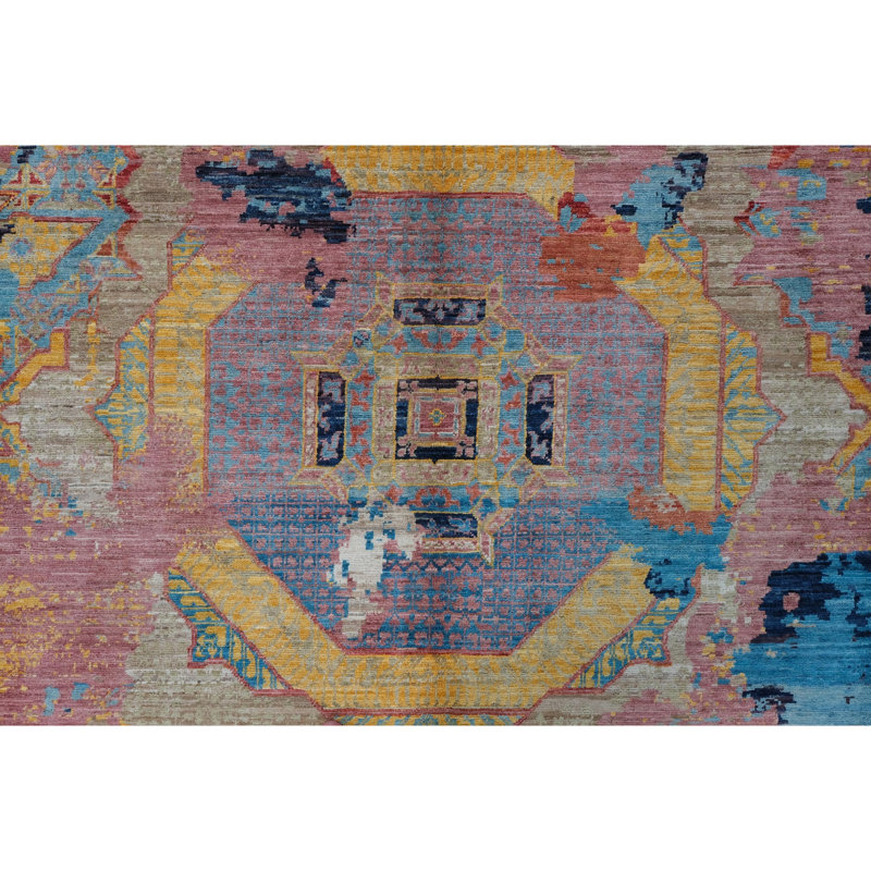High-Quality Hand-Knotted Blue And Navy Area Rug