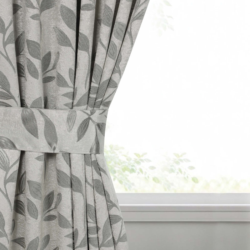 Finklea 100% Polyester Floral Room Darkening Grommet Curtain Panels, Sauge, l 46 po x L 96 po
