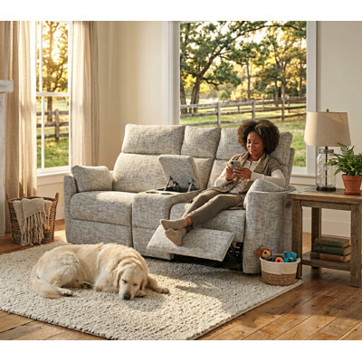 Callendale Power Reclining 2-Seater Sofa With Storage Console & Dual USB & Type-C Chargers