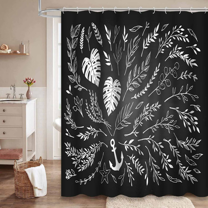 Rideau de douche imperméable à l'eau avec 12 crochets, L 72 po x l 84 po