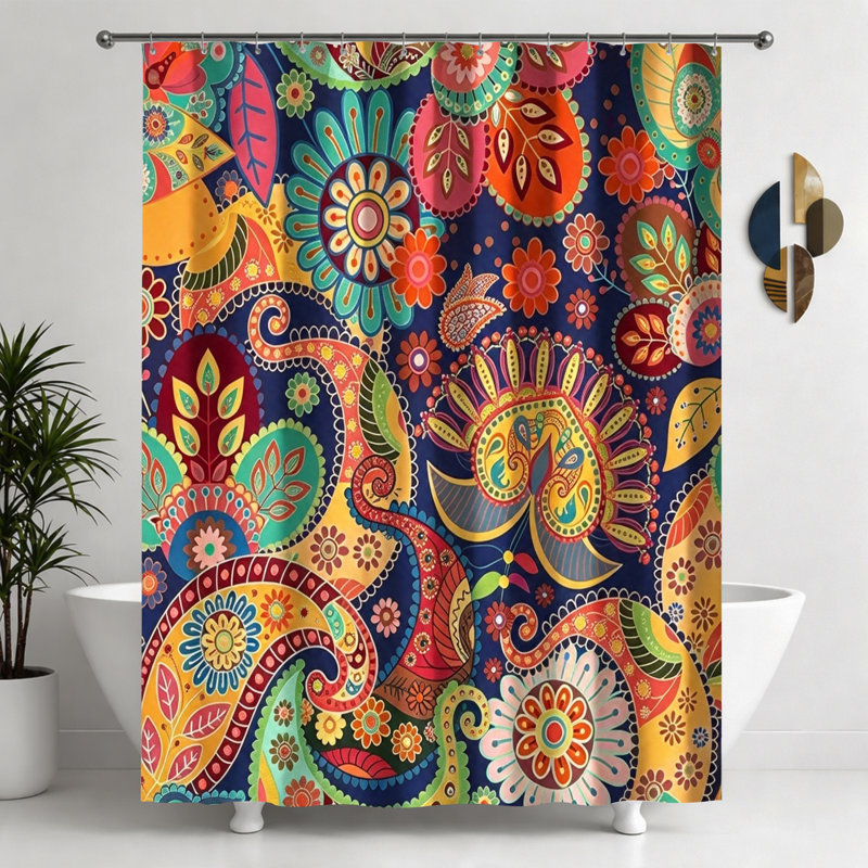 Shower Curtains with Hooks Included