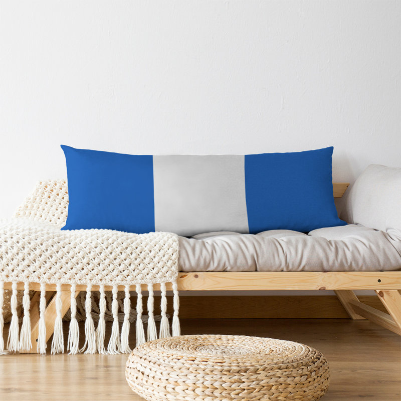 Oreiller de corps en polyester / polyester Arizona Football Stripes, Bleu / Blanc moyen, Aaru 
