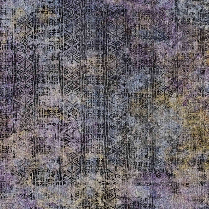 Tapis d'intérieur lavable à motif ombré antidérapant antidérapant, Deep Purples & Lavenders, Rectangle 9 pi x 12 pi