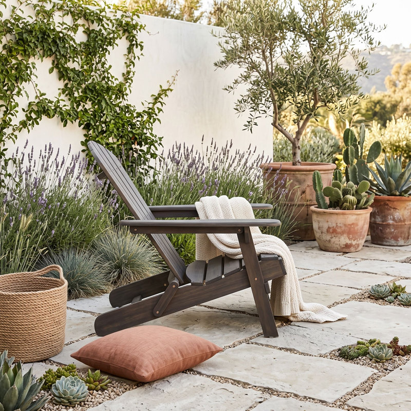 Chaise Adirondack pliante en bois, Gris