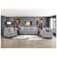 Fauteuil d'appoint contemporain en chenille grise avec coussins réversibles et coussin décoratif-134651248