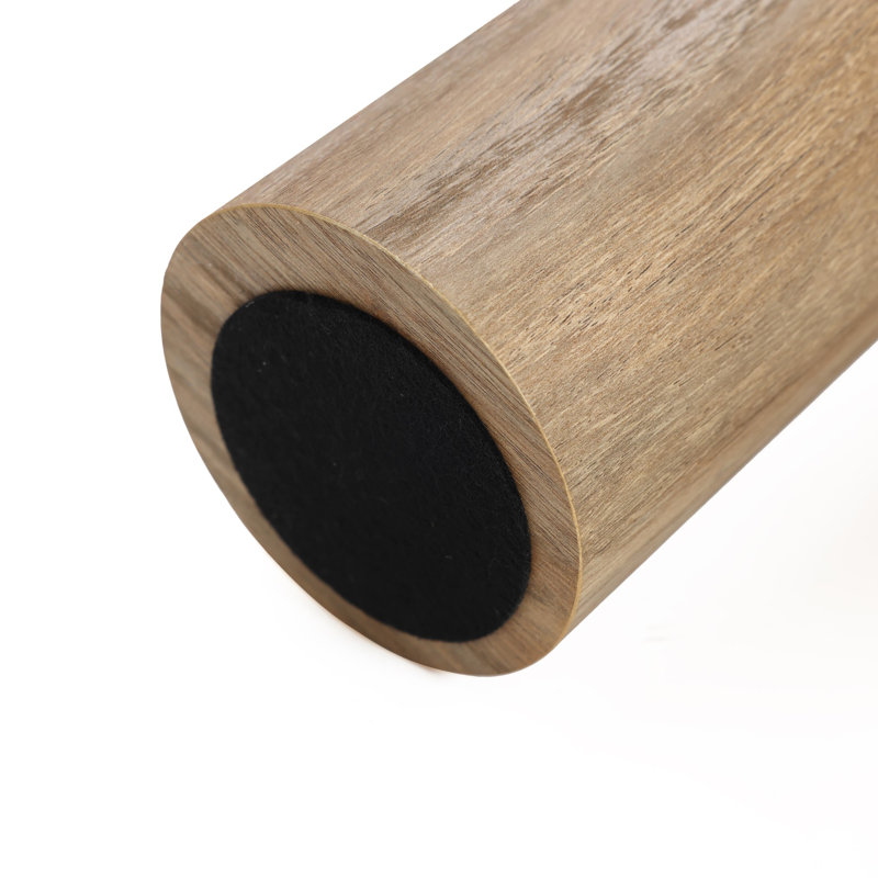 Table d'appoint ronde en bois manufacturé à finition chêne avec 3 pieds