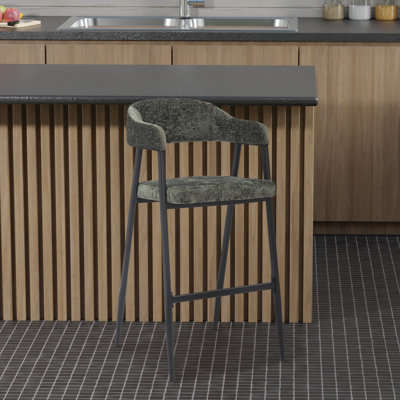 Munsley Yes Upholstered Chenille Bar Stool