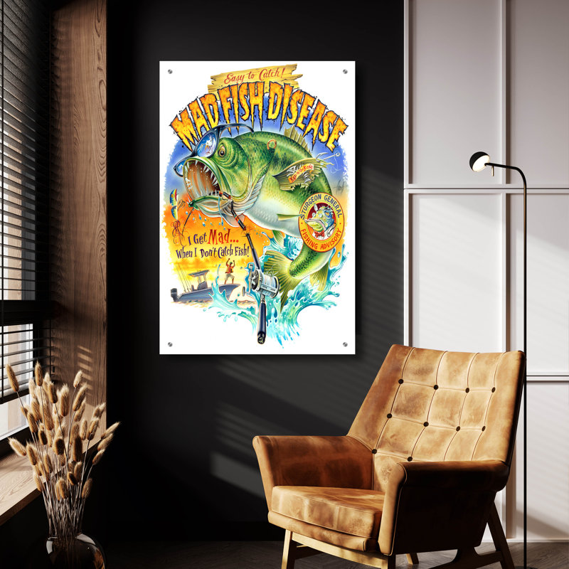 " Mad Fish " by James Mazzotta, 36" H x 24" W x 0.2" D