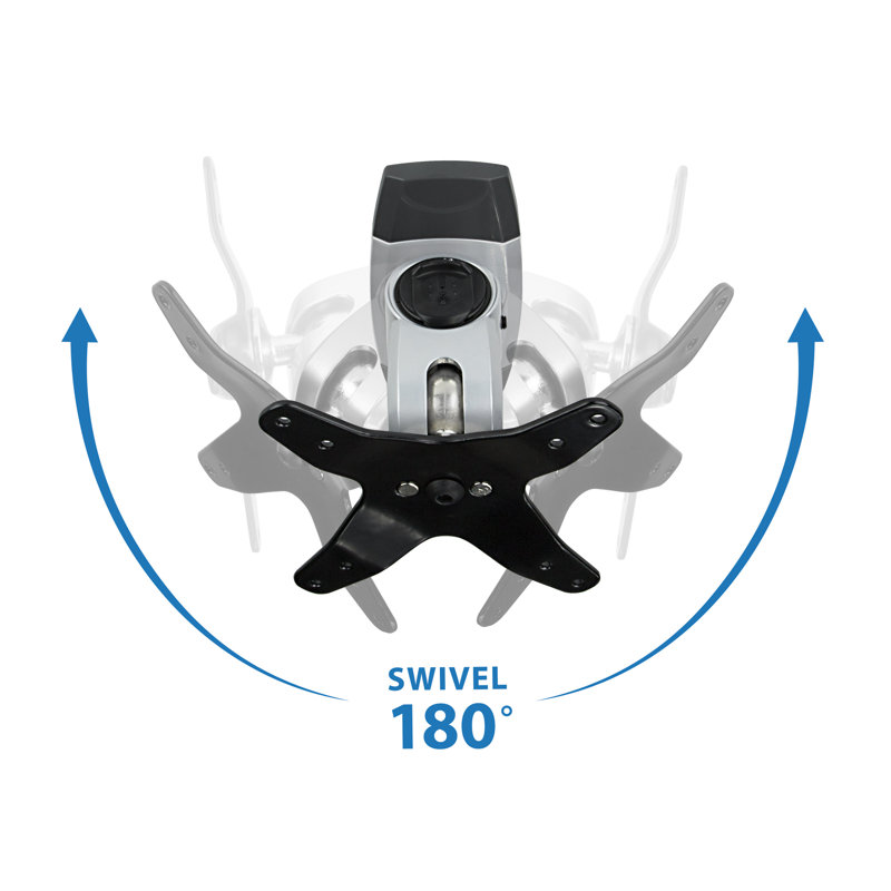 Silver and Black Aluminum Wall Mount Monitor Arm