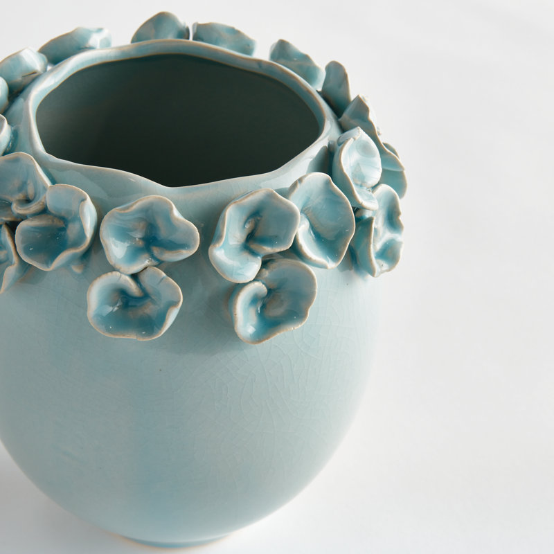 Petite Fleur Handmade Clay Table Vase, 7.75"