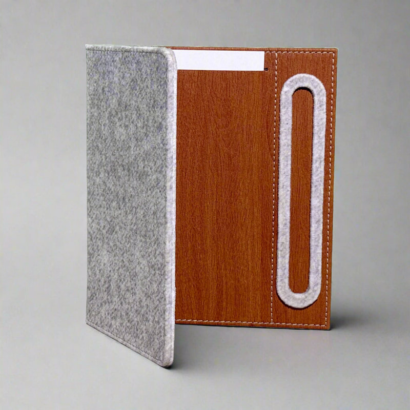 Leather Booklet Notepad Holder, Blanc