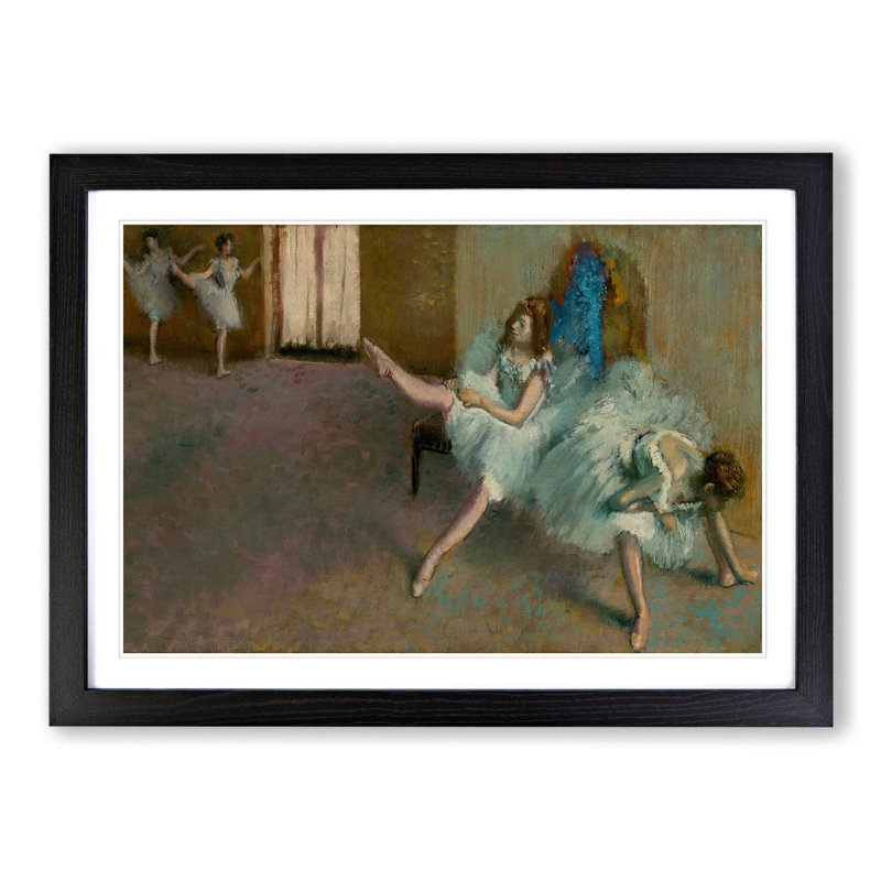 Before the Ballet by Edgar Degas - Picture Frame Painting, 36cm H x 48cm W x 2cm D, Black Framed