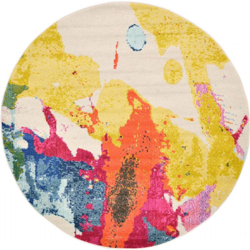 Lizotte Abstract Indoor Rug, Round 6'