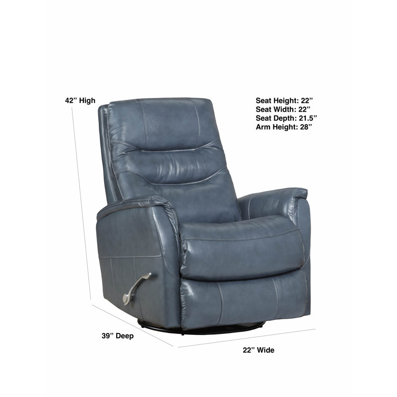 Monroe Manual Swivel Glider Recliner, Blue