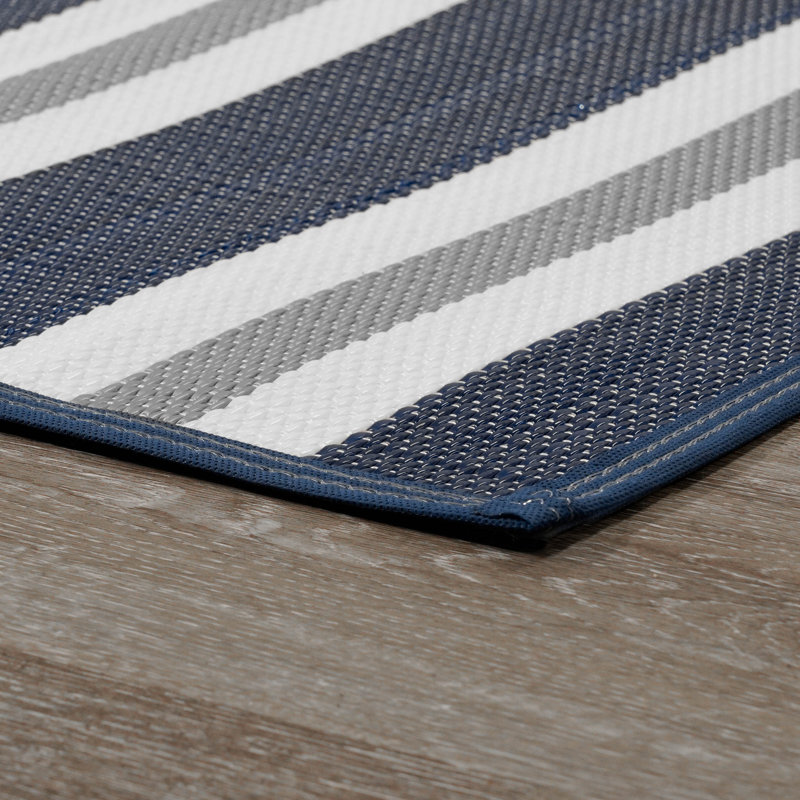 Nadja Striped Indoor / Outdoor Rug, Rectangle 7'11" x 10'3"