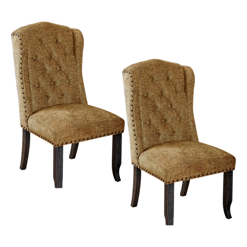Chaise parsons rembourrée touffeté beige Karekin