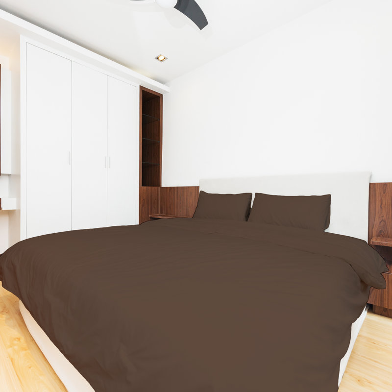 Microfiber Sheet Set, King Sheet Set + Fitted Sheet + 2 Pillowcases, Chocolate